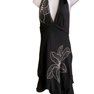 BCBG black halter cocktail dress - Size M